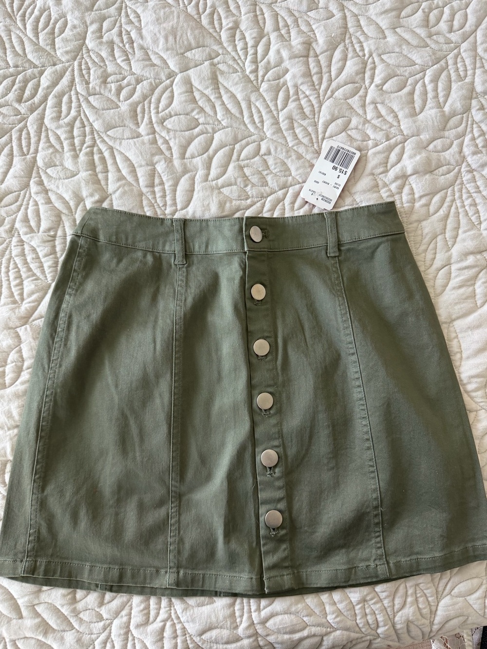 Forever 21 Olive Green Button-Front Mini Skirt